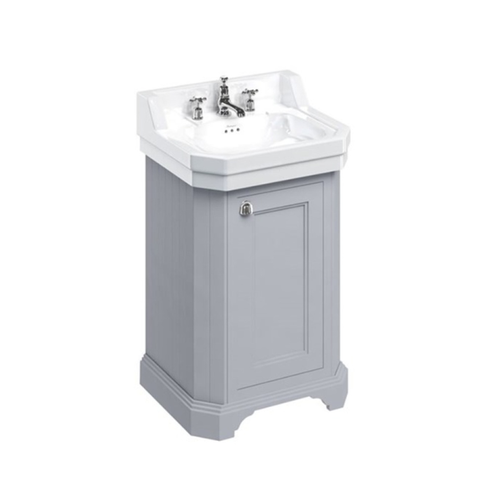 Product Cut out image of the Burlington Edwardian 560mm Basin & Classic Grey Freestanding Vanity Unit
